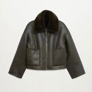 Mango faux shearling reversible jacket XS